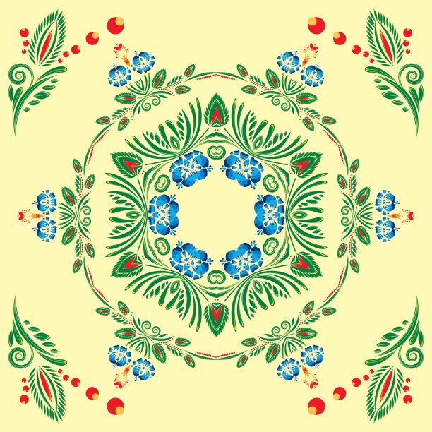 无缝图案与花卉装饰图片下载