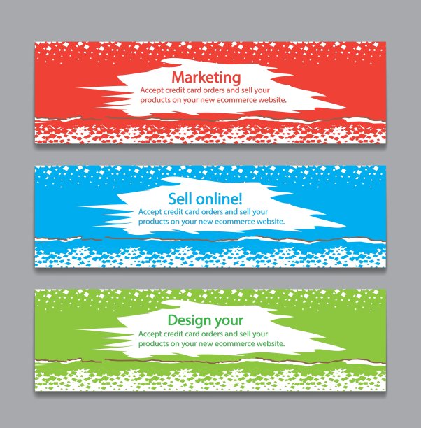 方形动机的彩色横横幅图片下载