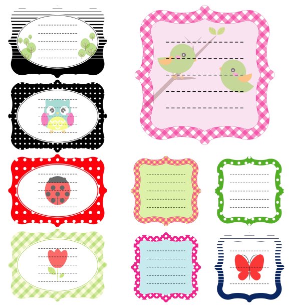 一套复古可爱的框架图片下载