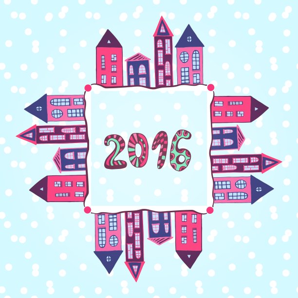 2016年新年背景字体屋图片下载