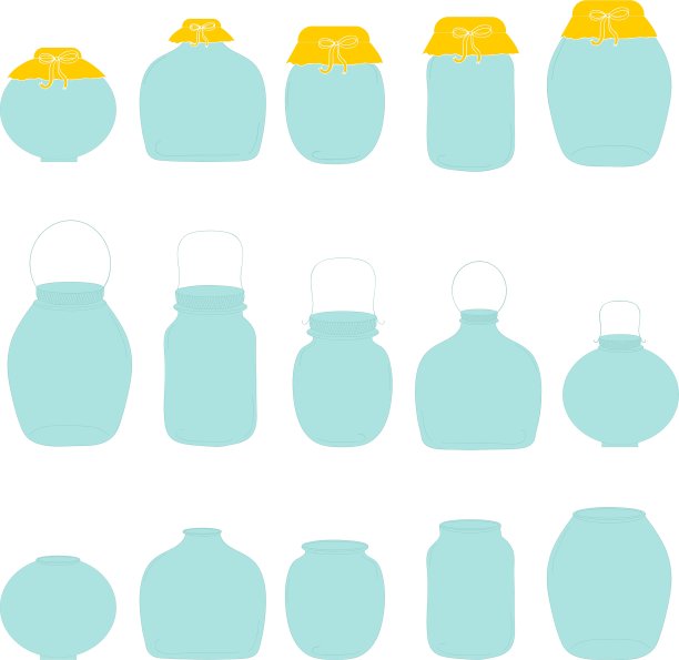 罐子与弓的轮廓图片下载