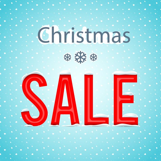 有创意的蓝色圣诞促销海报图片下载