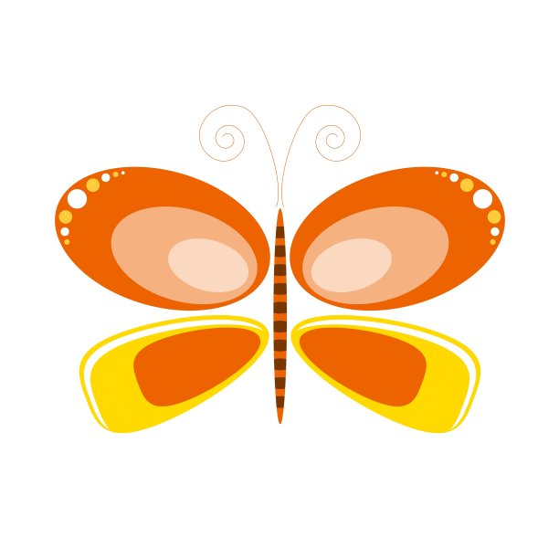 蝴蝶橙色艺术图片下载