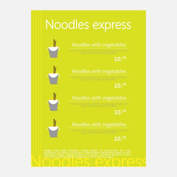 面条餐厅菜单图片下载