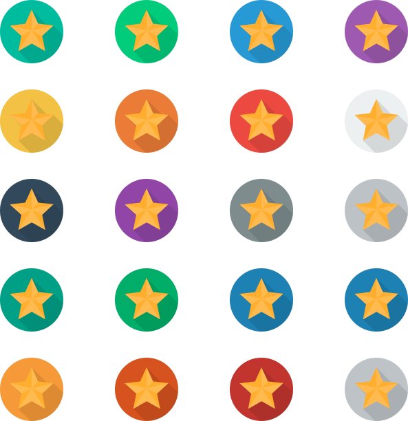 星星图标设置与长影子图片下载