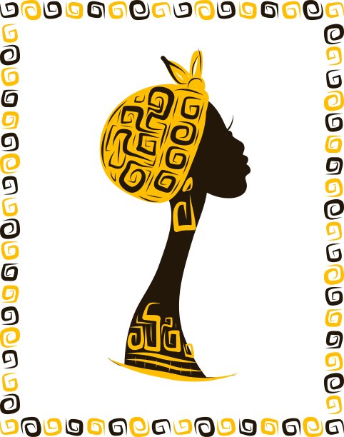 女性头部轮廓为您的设计民族图片下载