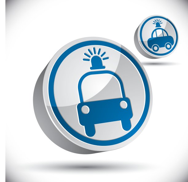 警车3d图标图片下载