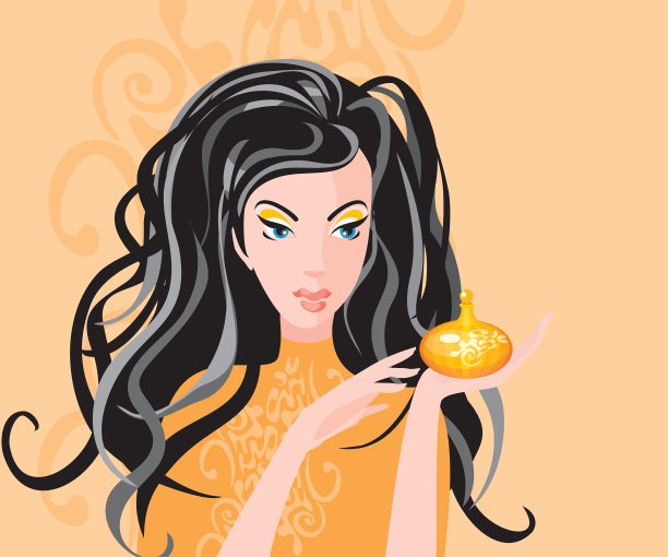 女人拿着香水图片下载