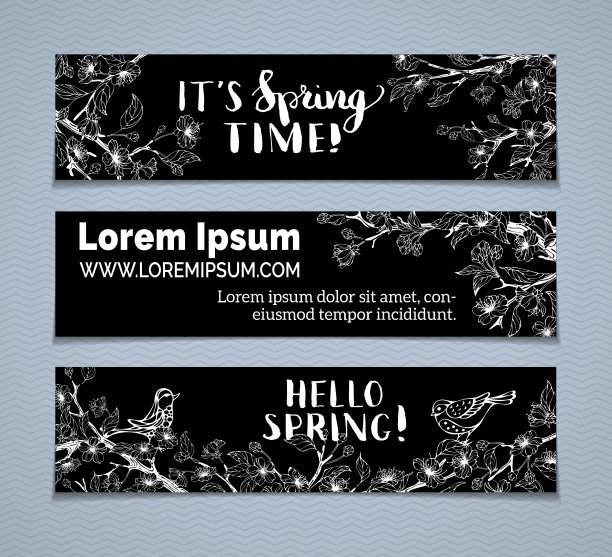 一套粉笔水平弹簧横幅图片下载