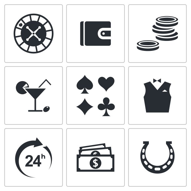 收集赌场和运气图标图片下载