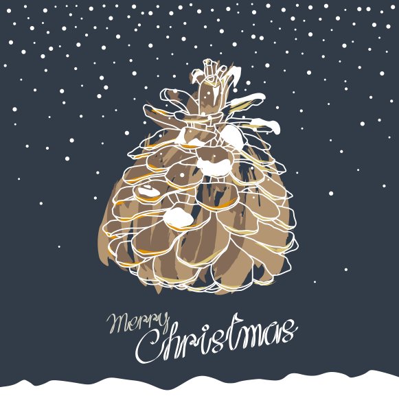 松果设计的圣诞贺卡图片下载