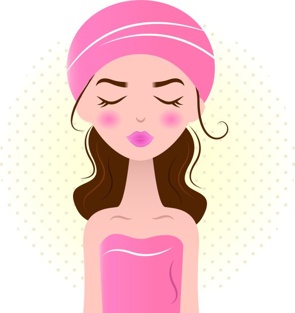 美丽的spa女人孤立在白色的粉红色图片下载