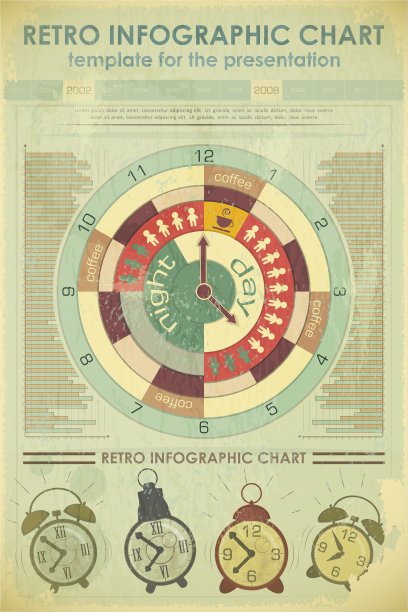 时间信息图复古图片下载