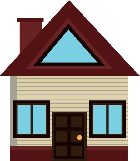 彩色的房子正面视图图形图片下载