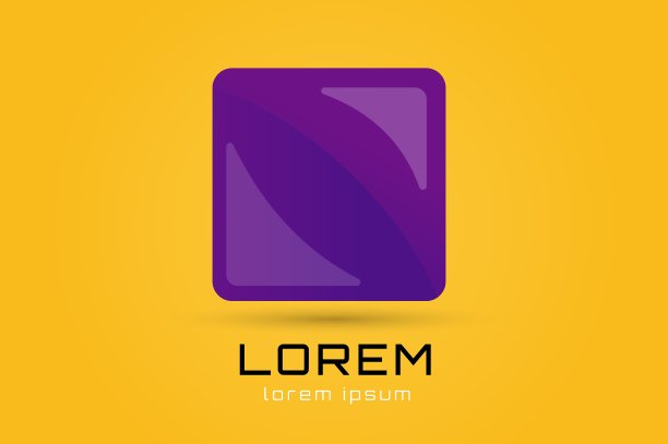 抽象方形Logo模板拐角图片下载