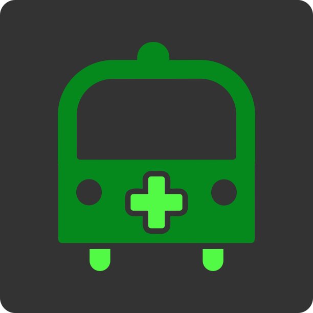 医疗巴士扁平按钮图片下载