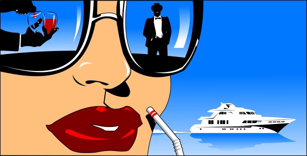 船上女人设计图片下载