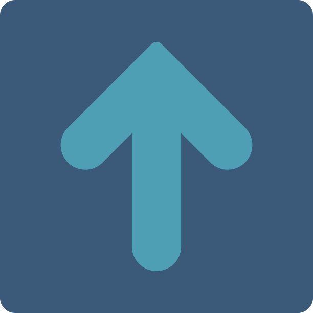 箭头向上平坦青色和蓝色圆形按钮图片下载