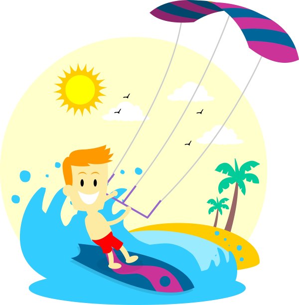 男人享受冲浪板图片下载
