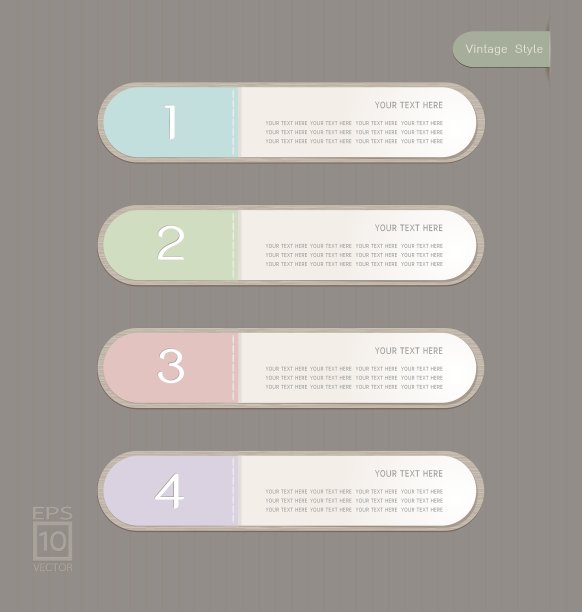 不干胶标签颜色集复古风格图片下载