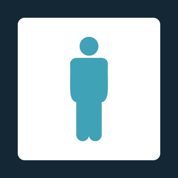 人平蓝白色圆钮图片下载