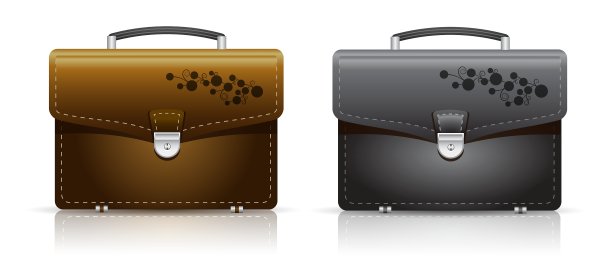 公文包棕黑色花格图片下载