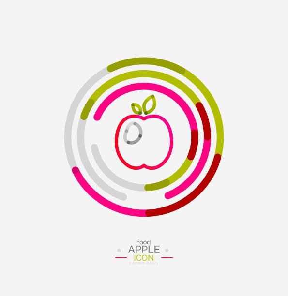 苹果标志概念邮票图片下载