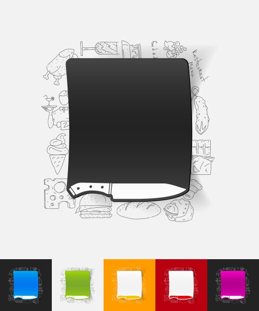 刀纸贴纸与手绘元素图片下载