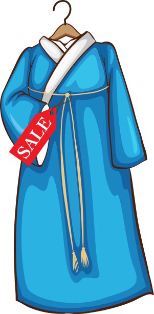 一件蓝色亚洲连衣裙的简单草图图片下载