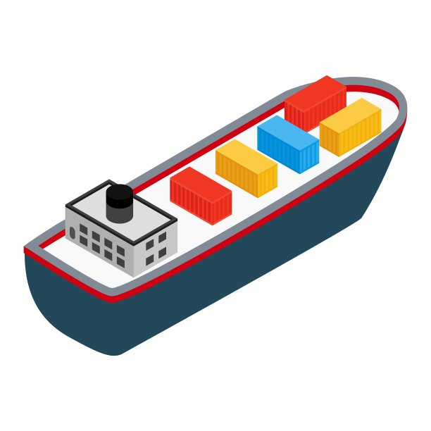 货船等距3d图标图片下载