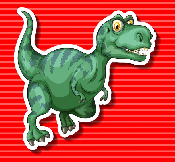 绿色霸王龙独自奔跑图片下载