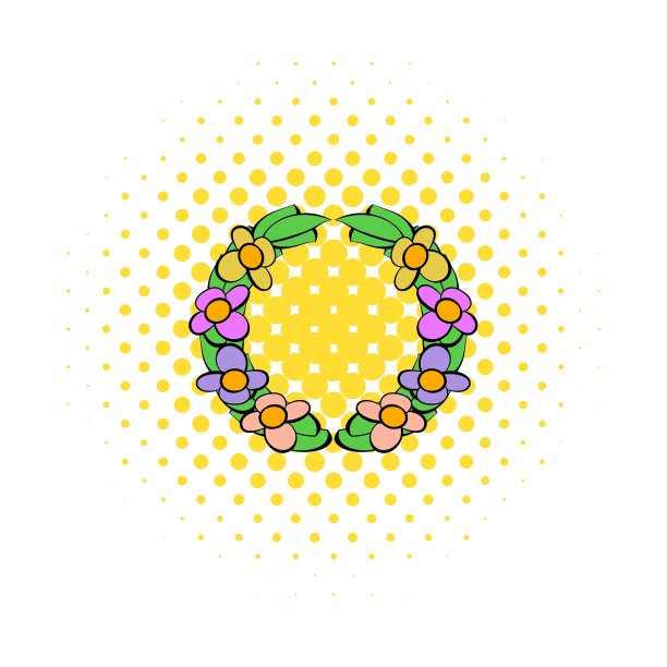 纪念花圈的图标漫画风格图片下载