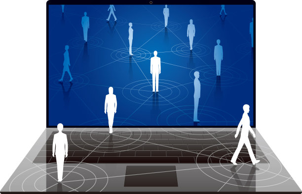 拥有笔记本电脑和网络的商人图片下载