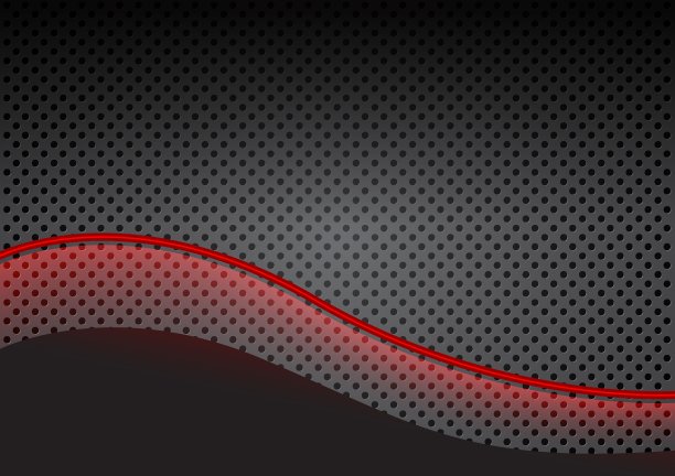 发光的红色线在虚线金属背景上图片下载