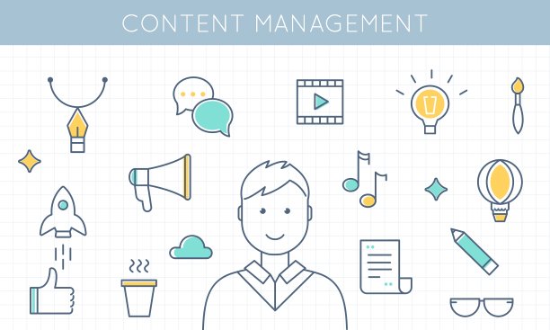 内容管理和营销图片下载