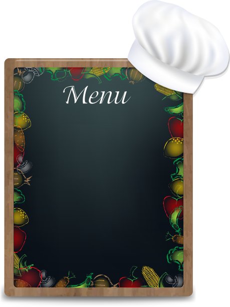 带蔬菜边框的黑板图片下载