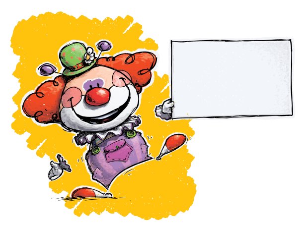 小丑拿着名片图片下载