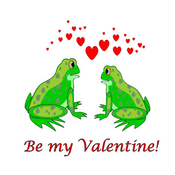 一对有趣的心形卡通青蛙图片下载