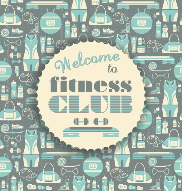 健身图标的背景与排版图片下载