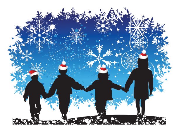 圣诞节日快乐的孩子们图片下载