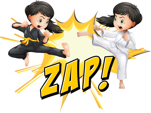 两个女孩在练武术图片下载