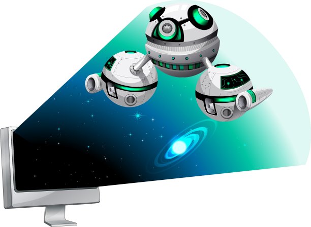 电脑屏幕上有飞船飞出来图片下载