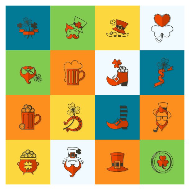 圣帕特里克节图标设置图片下载