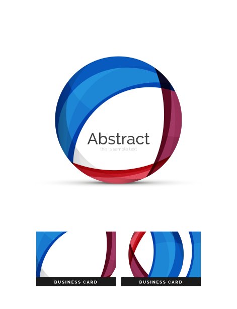 圆形标志透明重叠漩涡形状图片下载