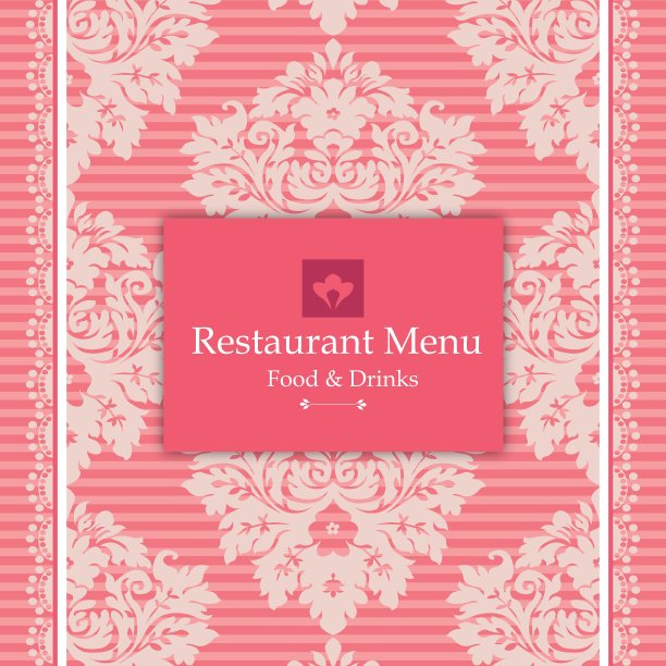 粉红色的菜单设计图片下载