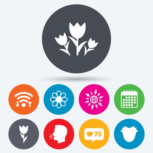 鲜花图标玫瑰花束象征图片下载