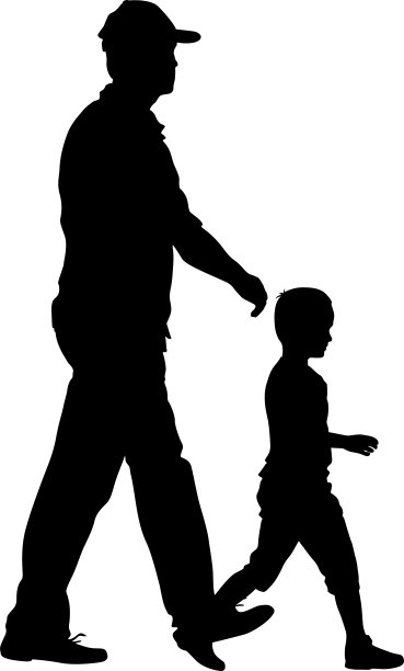 剪影家庭在白色的背景图片下载