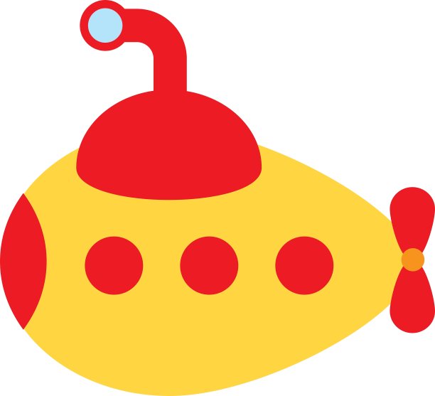 潜艇玩具孤立图标设计图片下载