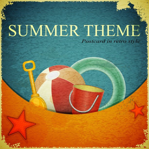 海滩玩具的海洋背景图片下载