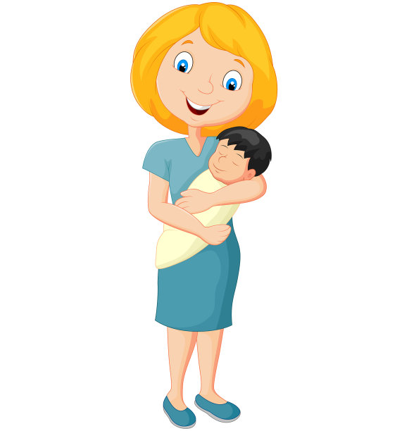 年轻的母亲温柔地拥抱着他们的孩子图片下载